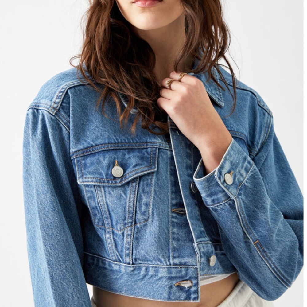 PacSun Blue Cropped Denim Jacket